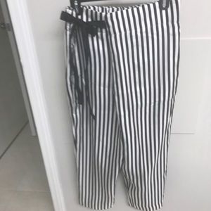Jcrew silk striped side tie pants